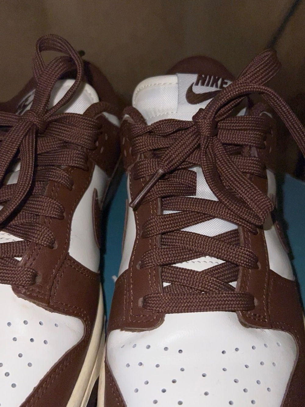 Nike Low-Top Sneakers in White and Brown - Picture 2 of 2